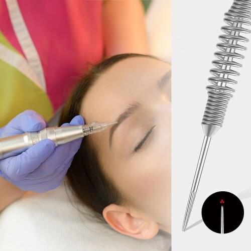 Microblading 10pcs Spring Round Permanent Makeup Eyebrow Manual Tattoo Fog Needles For Lamina Blade Agulhas Tebori