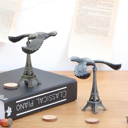 Alloy Balance Bird Eiffel Tower Model Balance Eagle Tabletop Decoration Kids Teens Gift DIY Craft Ornament