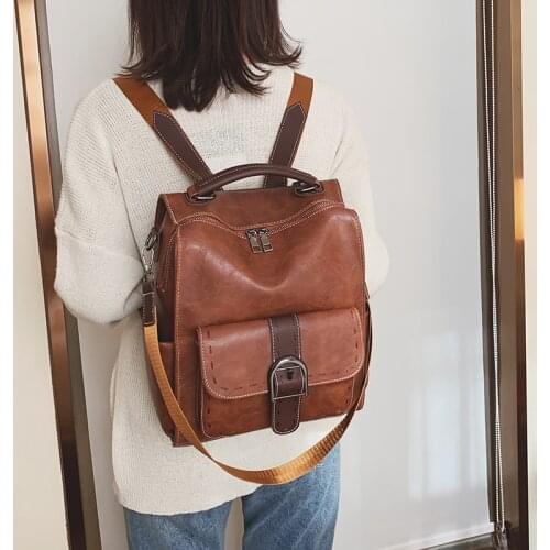 Fashion Female Backpack Pu Leather Women Backpack New Shoulder Bag Teen Girl School Bag Mochilas Female Student Backpack