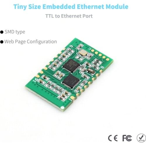UART TTL to Ethernet Module TCP IP Converter SMD Type Module Support Web Page Configuration Please Contact Us for Wholesale