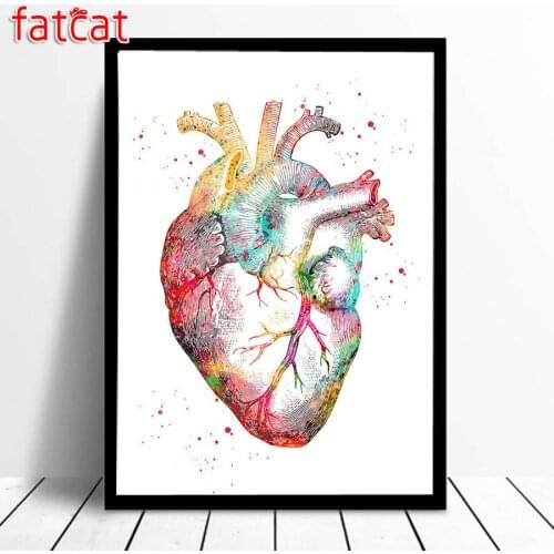 FATCAT Human organs heart 5D Diy Diamond painting full round square Drill Diamond Embroidery Kit home decor AE1771