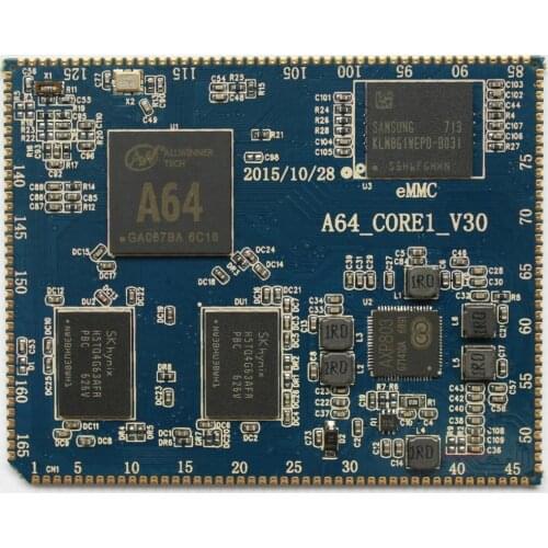New Open source Quanzhi A64 core board 1 stamp hole 166PIN / quad core A53 / 64 bit / frequency 1.5G