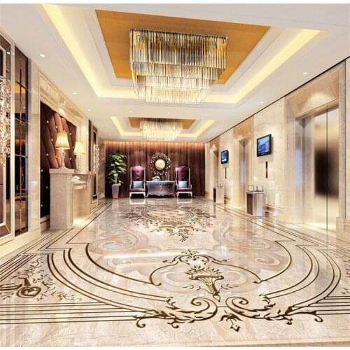 Beibehang Jade relief Bathroom Kitchen 3D floor painting mural wallpaper wear non-slip self-adhesive PVC Wallpaper roll sticker