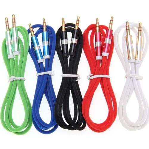 Wholesale AUX Cable Male To Male Stereo Audio Cable 3.5 Jack To Jack 3.5 AUX Car Cable for Headphone Speaker 50pcs/lot