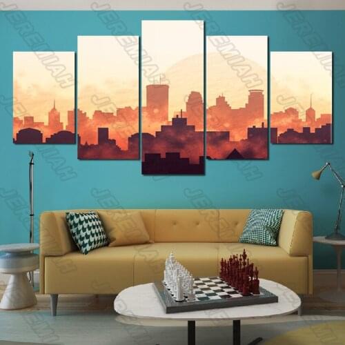 Red House Poster After Dusk Nordic Style Wall Art Canvas Modern Living Room Decoration