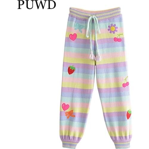 Женские трикотажные брюки PUWD China At AliExpress