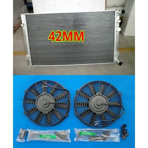 Alu Radiator For Volkswagen VW Golf MK4 GTI BORA AUDI A3 S3 TT Quattro Seat Leon/TOLEDO SKODA Octavia 1.8T 1.9TDI FSI 20V & FAN