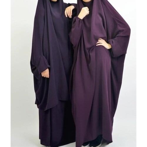 Ramadan One Piece Prayer Abaya Dress Jilbab Hijab Dresses Hooded Robe Headcover Long Khimar Modest Islam Dubai Clothes
