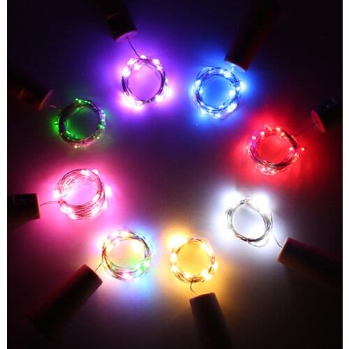 1M 2M 3M Copper Wire Bottle Light with Cork Christmas Battery Powered Garland Fairy Lights Wedding Supplies Party Decoration