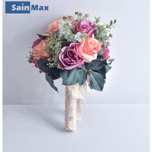 Sain Max Wedding Bouquet Bride Handhold Flowers Rose Flower Decoration Simulation Flower Bride Flower Bouquet