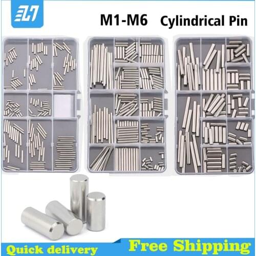 Cylindrical Pin Locating Dowel 304 Stainless Steel Assortment Kit Set M1 M1.5 M2 M2.5 M3 M4 M5 M6