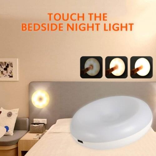 Led Pat Wireless Security Night Light Touch Control Stepless Dimming Bedroom Kitchen Cabinet Lamp USB Charging Night Light