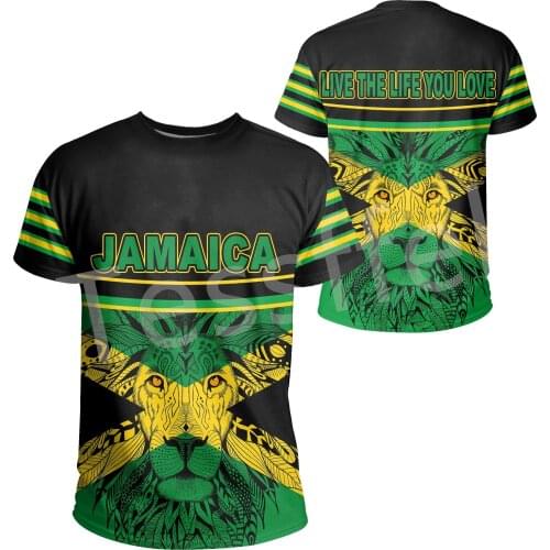 Tessffel Country Flag Jamaica Lion Emblem Summer NewFashion 3DPrint T Men/Women Funny Casual Short Sleeve T-Shirts Streetwear B2