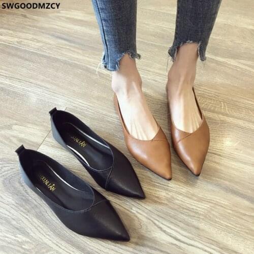 Slip on Shoes for Women Leather Casual Shoes Woman Flats Loafers Women Pointed Toe Barefoot Shoes Women Zapatos De Mujer Zapatos