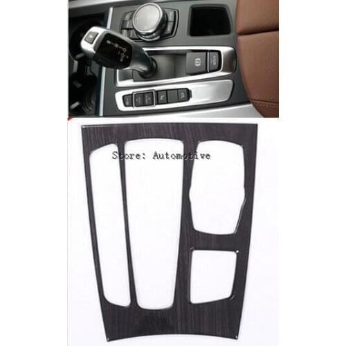 For BMW X5 X6 F15 F16 2015-2017 left drive ABS Dark Wood Grain Interior Mouldings Center Gear Shift Panel Cover Frame Trim