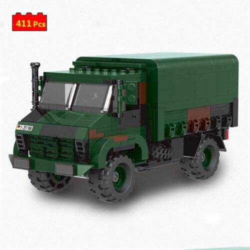 Military Series truck fighter armored vehicle off-road vehicle Tank DIY Model Building Blocks Bricks Toys Gifts