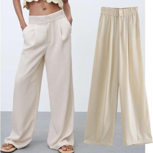 Korean Style High Waist Loose Female Trousers 2021 Summer New Chic Womens Pants
