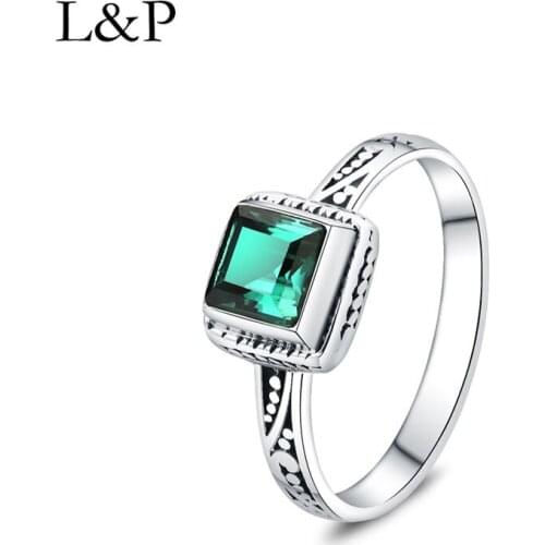 Baroque Green Crytasl Ring New Authentic 925 Sterling Silver Adjustable Ring For Women Fine Jewelry Special