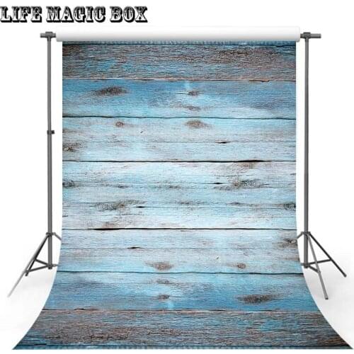 LIFE MAGIC BOX Lake Blue Wooden Board Farm Birthday Romantic Background Cheap Photo Backdrops Floor-416
