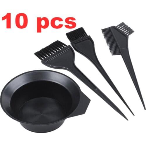 10 pcs Hair Color Dye Bowl Comb Brushes Tool Kit Set Tint Coloring