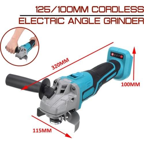 125/100mm Cordless Electric Angle Grinder Grinding Machine Brushless Metal Woodworking Cutting Power Tool For Makita Battery 18V