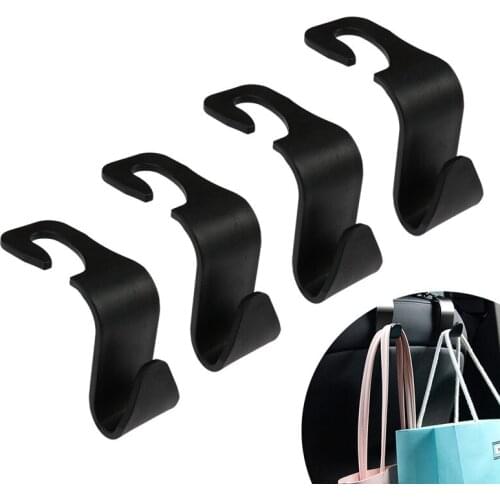 2pcs Universial Car Storage Hooks Headrest Hooks Car Seat Hanger Hook Organizer Plastic Storage Holder For Handbag Purse