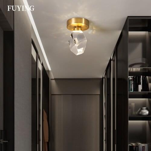 2021 New Modern Small Crystal LED Ceiling Lamp Pendant Light Living Room Corridor Aisle Balcony Lights Indoor Decorative Light