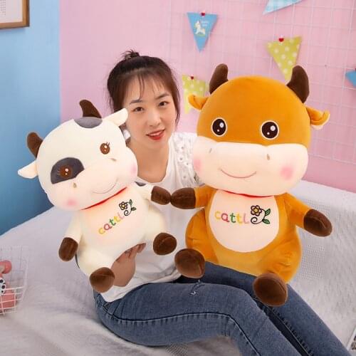 25/35/45cm kawaii Cow Brothers Plush Soft Toys Doll Sleeping Pillows Stuffed Animals Sofa Decor Toys for Children Kids Gift