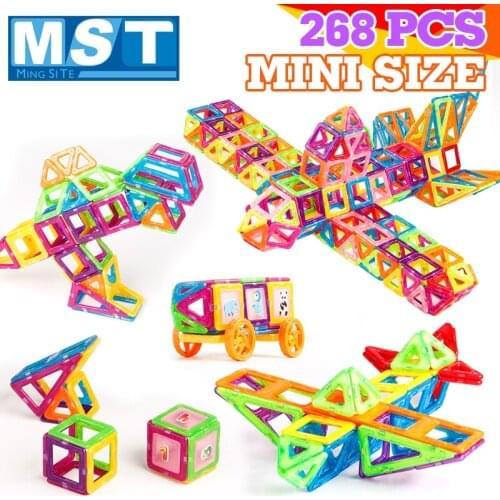 268PCS Mini Magnetic Building Blocks Magnetic Constructor Building Toys For Children Plastic Magnetic Block Educational Toys