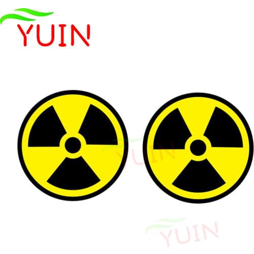2X Car Sticker RADIATION SYMBOL Personality Decal PVC Body Decoration Accessories High Quality Waterproof Sunscreen Decals 8*8cm