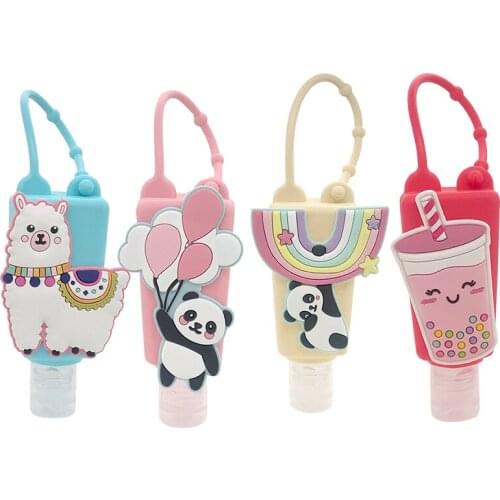 30ml Panda Animal Silicone Hand Sanitizer Pocketable Shower Holder With Empty Bottle Color Random 1pc