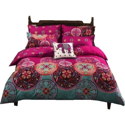 4 /3PCS3d bedding sets Sham Boho Mandala duvet cover set winter bedsheet queen king size Cotton folk-custom Bed set
