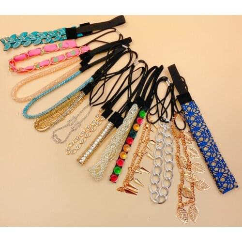 50pcs/lot women fashion elastic headbands Head Chains for Party Hair Band hair accessories vintage style wholesale