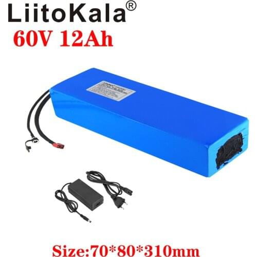 LiitoKala 60V ebike battery 60V 15Ah lithium ion battery electric bicycle battery 60V 1500W electric scooter battery