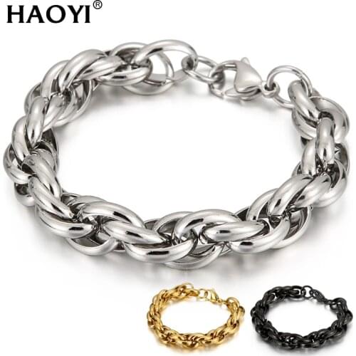 7/11mm Width Simple Punk Retro Wild Short Money Multi-layer Bracelet Male Twist Thick Chain Personality Bracelet Hot sale