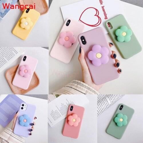 For Huawei Nova 7i 7 6 5 Pro SE P40 Pro Lite Honor 30 Lite X10 Max Pro 30s 9A 9C Y5P Y6P Y7P Case Flower Holder Stand Ring Cover