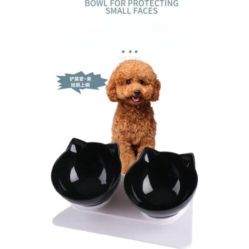 AluxPets Non-Slip Double Cat Bowl With Stand Pet Feeding Cat Water Bowl For Cats Food Pet Bowls For Dogs Feeder Product Supplies