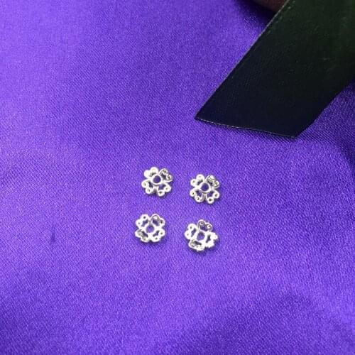 " Fake One Penalty Ten " (35Pcs=5g) 6mm 925 Sterling Silver Jewelry Bead Caps Jewelry Fittings Accessories