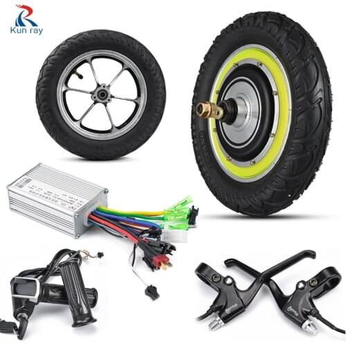 12 Inch 24V 36V 48V Brushless Bldc Hub Motor Conversion Kit 350W 500W Electric Gear Motor Wheel Include Tire For Scooter Ebike
