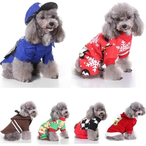 Costume Play for Pet Small Dog Clothes Halloween Suit Christmas Santa Coat Elk Pumpkin Jacket for Puppy Dogs Chihuahua