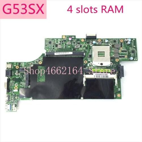 G53SX MB 4 slots RAM Laptop motherboard For ASUS G53S G53SW G53SX VX7 VX7S Notebook mainboard 60-N7CMB2000-B05 fully tested