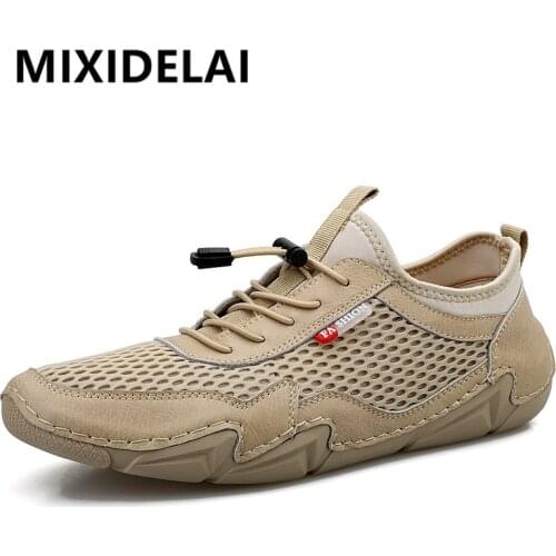 New Summer Mesh Mens Shoes Comfortable Breathable Casual Shoes Fashion Loafers Outdoor Sneaker Light Driving Shoes Size 38-46