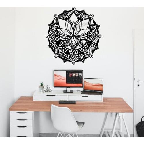 Mandala Wall Decals Mehndi Vinyl Sticker Lotus Flower Boho Wall Sticker Yoga Buddha Stickers Bedroom Wall Decor Wallpaper C856