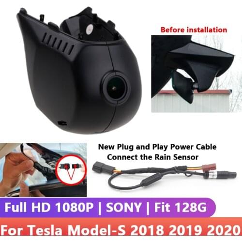 New 1080P Plug and play Car DVR Wifi Video Recorder Dash Cam Camera Control by Mobile Phone App For Tesla Model-S 2018 2019 2020