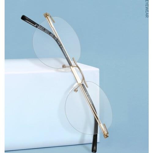 ZENOTTIC Titanium Rimless Eyeglasses Men Optical Eyewear Blue Light Blocking Myopia Reading Prescription Eyewear 440001