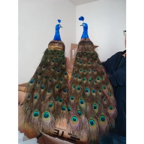 A pair of lovely peacocks model foam&feather real life peacocks bird gift about 80cm d0037