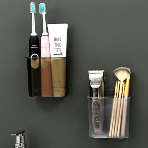 Paste Hanging Toiletries Cosmetic Container Bathroom Organizer Wall Mounted Toothbrush Holder Shelf Toothpaste Storage Box U3
