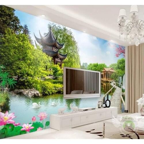 Custom Mural Wallpaper For Walls 3 D Chinese Style Nature Landscape 3D Wallpaper Living Room Bedroom Non-Woven Modern Home Decor