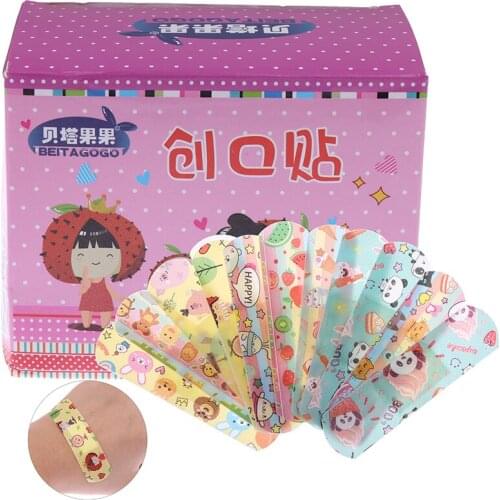 120pcs Cute Cartoon Medical Patch Waterproof Wound Adhesive Bandages Dustproof Breathable First Band Aid Adhesive for Kids
