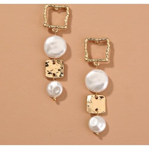 Long Tassel Dangle Earrings Jewelry White Cool Pearl Simple Temperament Gothic Earrings Pendientes Wholesale